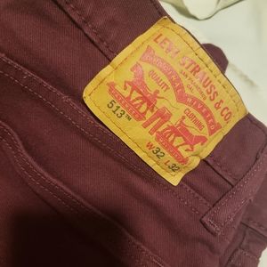 Levi's 513 Jeans Red Men's 32 x 32 Slim Straight